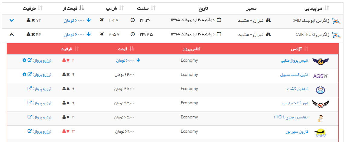 parvaziran2 جستجوگر رایگان پروازهای چارتری