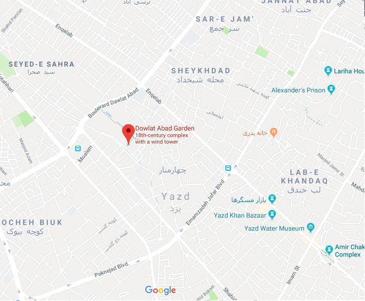 باغ دولت آباد یزد باغ دولت آباد یزد، بلندترین بادگیر جهان