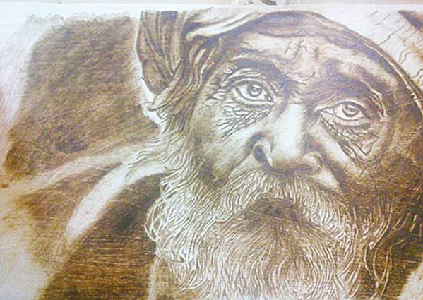 سوخته نگاری ، نقش قلم داغ روی بوم چوبی سوخته نگاری سوخته نگاری ، نقش قلم داغ روی بوم چوبی