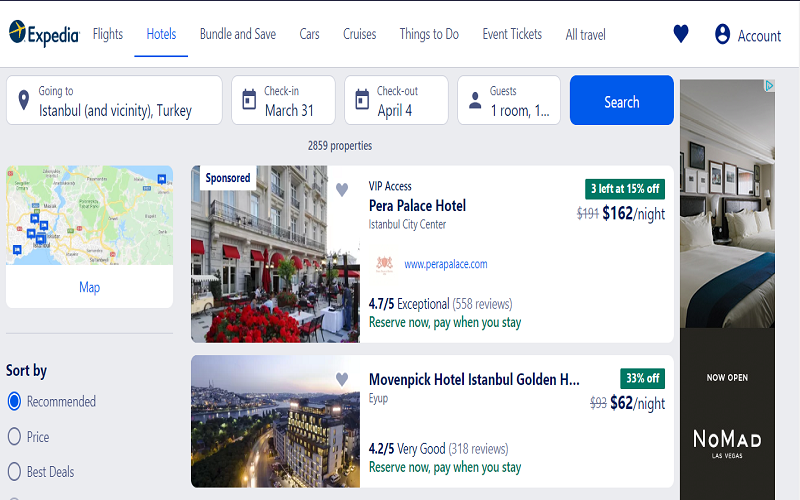 سایت EXPEDIA.COM
