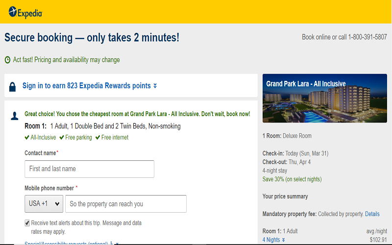 سایت EXPEDIA.COM