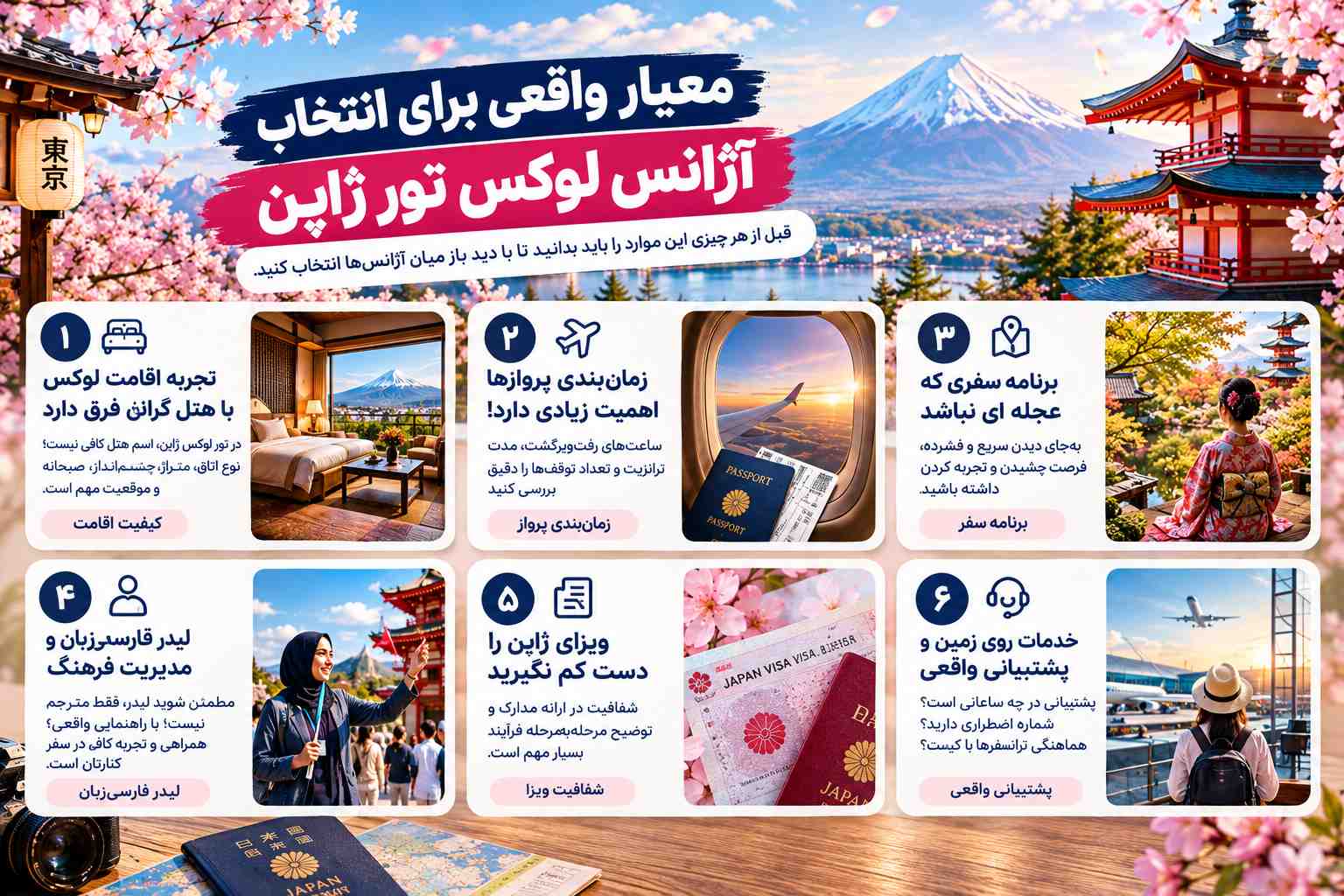 معیارهای انتخاب بهترین آژانس تور لوکس ژاپن